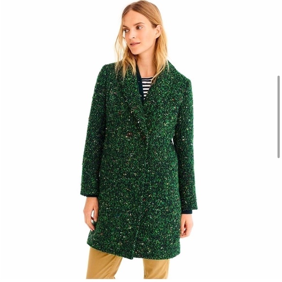 J.CREW Daphne tweed coat green size 4 - Picture 15 of 15